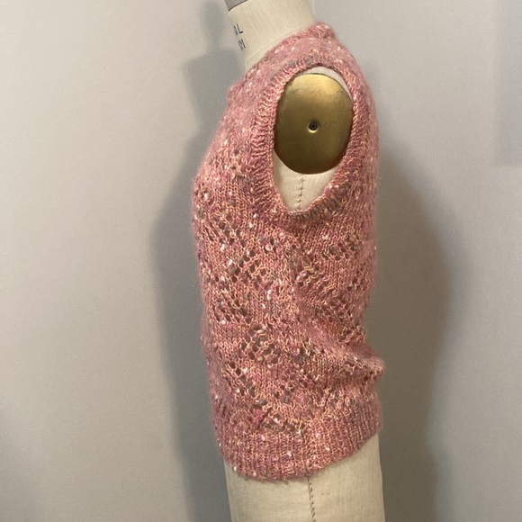 Handmade wool knit crochet sweater vest size S/M - Picture 5 of 5
